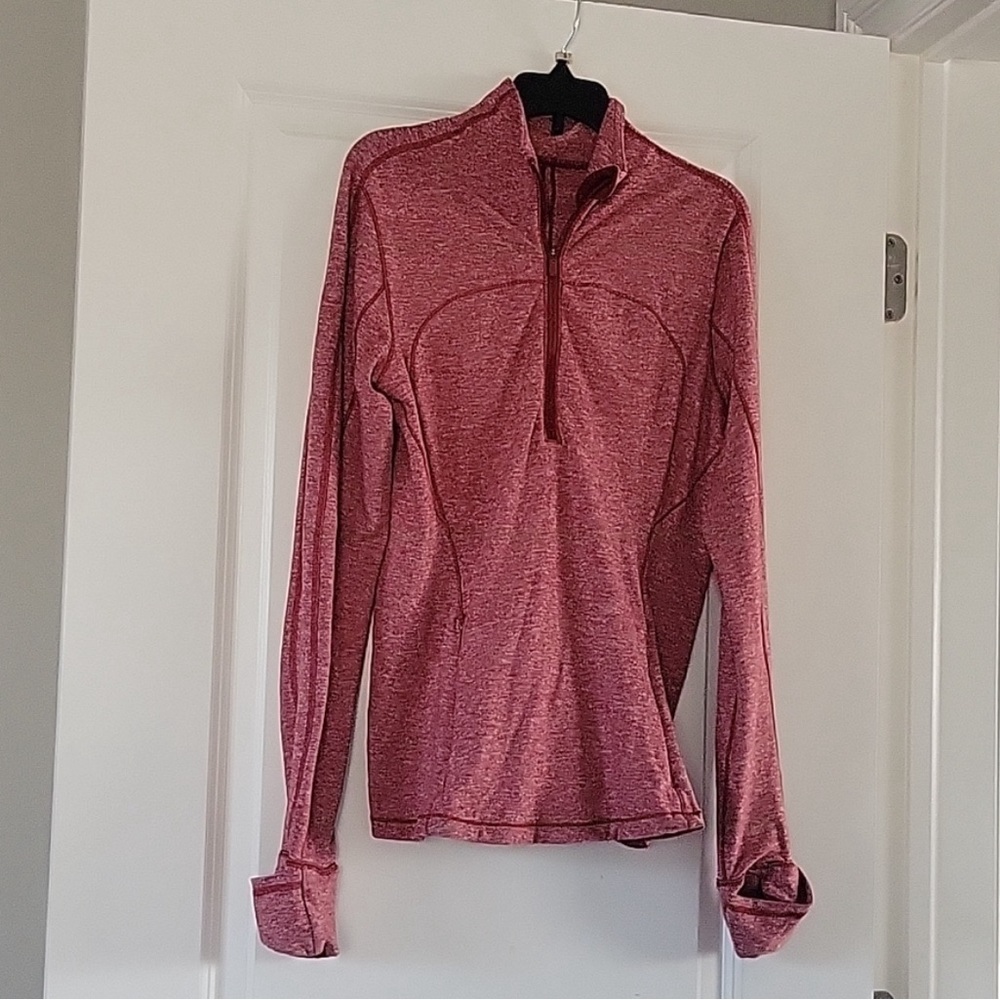 Lululemon Size 8 Long Sleeve Running Shirt Red